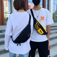 [COD] Mens and womens waist bag 2020 autumn new fashion contrast Messenger chest shoulder sports mobile phone