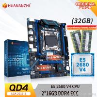 【hot】∏ஐ卐 X99 QD4 2011-3 XEON Motherboard with 2680 v4 2x16G DDR4 ECC combo kit set