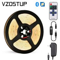 DC12V COB LED Strip Light Full Set Bluetooth Remote Controller Flexible Warm Nature Cold White 8mm Lamp Diode Tape for Bedroom