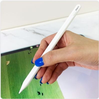 capacitive-stylus-pen-white-remax-maxx-ปากกาเขียนหน้าจอ-ipad-ระบบ-ios-ไม่ต้องเชือมบลูทูธ