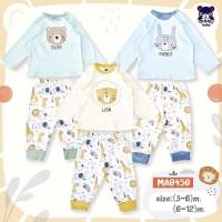 MAMI BABY ชุดแขนยาว กระดุมบ่า + กางเกงขายาว 3M - 24M /3-6M 6-12M 12-18M 18-24M