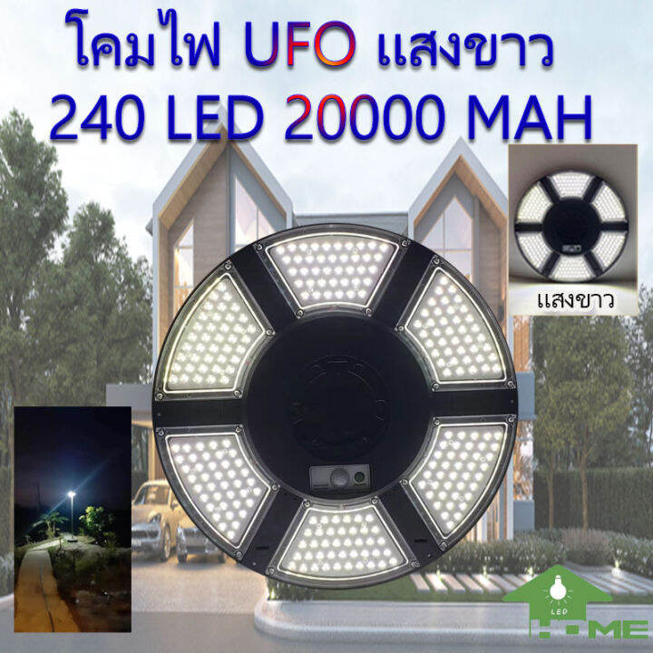 ไฟโซล่าเซลล์-solar-cell-super-ufo-240led-slim-บาง-6-ทิศทาง-360-องศา-แสงขาว-ไฟสนาม-ufo-ไม่รวมเสา-พลังงานแสงอาทิตย์-ไฟถนน-solarstreet-smd-led-240-ดวง-โปรโมชั่น-แพ็ค2ชุด