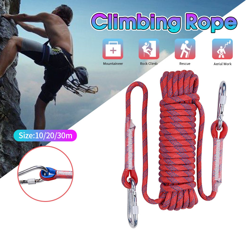 10-20M Outdoor Climbing Rope Static Rock Rope Escape Rope Climbing Survival Cord 