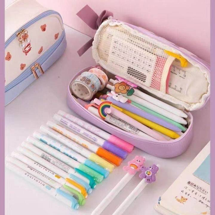 korean-student-pencil-case-girls-stationery-box-elementary-junior-high-school-students-simple-fresh-children-cute-pencil-case