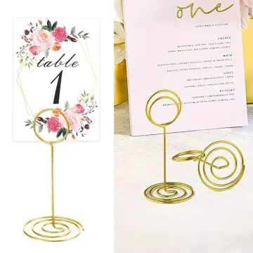 20pcs Mini Place Card Holders, Cute Table Number Holders, Small Size Table  Card Holder Table Number Stands, Wire Photo Holder Picture Menu Clips for