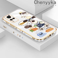 เคส Chenyyka สำหรับ Vivo X60 X60 Pro ลายการ์ตูนสุนัขคุ้กกี้สุนัขเคสซิลิโคนชุบดีไซน์ใหม่ด้านข้างเคสโทรศัพท์ฝาปิดเลนส์เต็มรูปแบบกล้องถ่ายรูปกล่องกันกระแทก Softcase