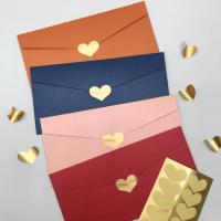 240Pcs Golden Heart Shaped Sticker Label Adhesive Stickers Gift Box Packaging Sticker Kids Stationery Envelope Stickers Stickers Labels