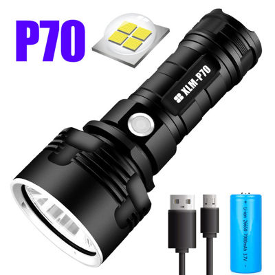Most Powerful LED Flashlight L2 XHP70 Outdoor LightingTactical Torch USB Rechargeable P50+COB Lamp 4 models Ultra Bright Lantern