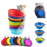 350ml/650ml/1000ml Large Collapsible Dog Pet Folding Silicone Bowl Outdoor Travel Portable Puppy Food Container Feeder Dish Bowl