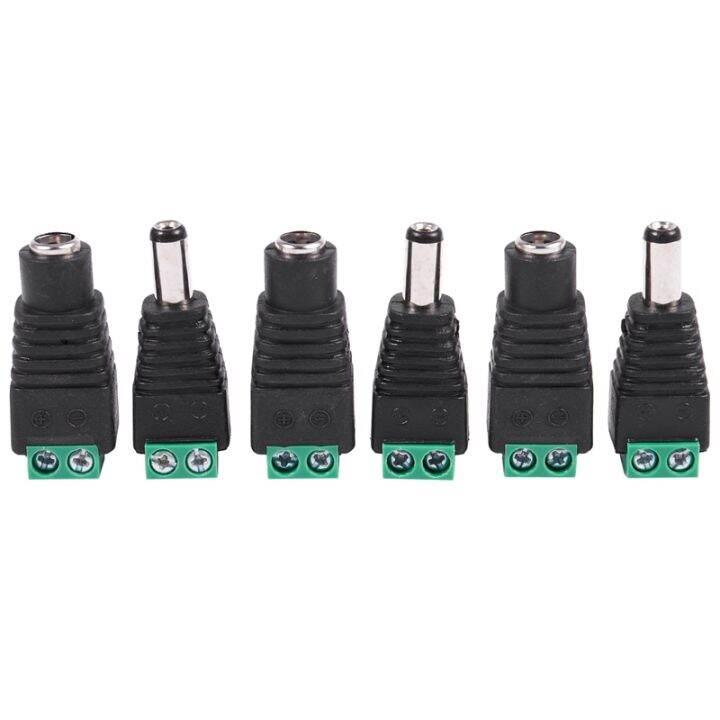 6 Pcs 5.5X2.1Mm Female + Male CCTV DC Power Connector Adapter Repar ...