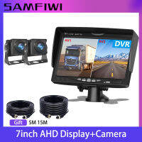 7"Car Monitor 2CH DVR Vide AHD Camera Recorder for RV Truck Bus Parking Assistance System DC 12-24V Reverse Backup Vehicle Camer