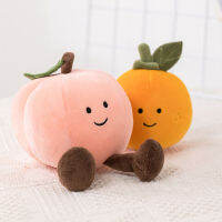 1pc Cute Fruits Doll Eggplant Peach Banana Pear Happy Face Brown Legs Stuffed Soft Plush Decor Prop HANMOLF Dropshipping