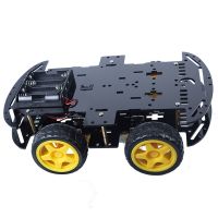 Intelligent Robot Assembly Car Kit DIY Kit Four-Wheel Drive Double Bottom Build Acrylic Base Car Learning Programmingkit Auto Replacement Parts