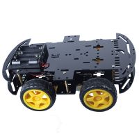 Intelligent Robot Assembly Car Kit DIY Kit Four-Wheel Drive Double Bottom Build Acrylic Base Car Learning Programmingkit Auto Accessories