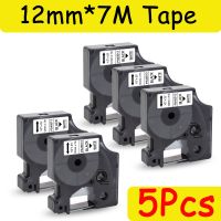 ☇✈ Labelwell 5Pcs Compatible D1 45013 label tape 12mm Black on White compatible for Dymo LabelManage 280 160 200 210D 220P Printer