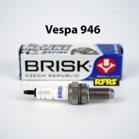 หัวเทียน BRISK X-Line 4 เขี้ยว แกนเงิน Vespa 946 Spark Plug (8X21ROA) รองรับทุกน้ำมัน Made in EU