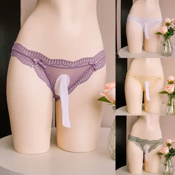 Underwear Lace Pouch Briefs Open Sheath Panties Sissy Summer New