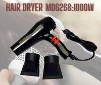 ไดร์เป่าผม MD-6268 ขนาด 1000W ปรับร้อน-เย็นได้ High Class Hair Dryer ไดร์เป่าผมขนาดใหญ่ น้ำหนักเบา หัวเปลี่ยน2อัน