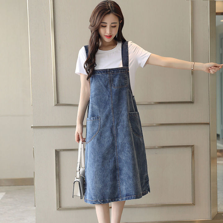 AZUMI Collection Denim suspender skirt women's spring and summer new ...