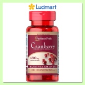 Viên uống Cranberry 4200mg với Vitamin D3 hỗ trợ tiết niệu Puritan s Pride hũ 180 viên [Hàng Mỹ hạn dùng 2023]