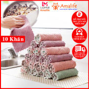 Combo 10 Khăn Lau Bát Đĩa Nhà Bếp Đa Năng 24 15cm Bộ Khăn Lau Cốc Chén Bàn