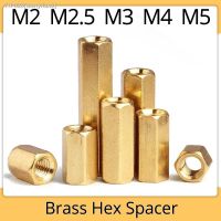 ☌ M2 M2.5 M3 M4 M5 Stud Mount Brass Hex Spacer Board Pillar Hexagon Thread PCB Motherboard Nut Hollow Column Standoff Bolt Screw