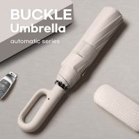 Buckle Automatic Umbrella for Men Portable Travel Big Sun Umbrella Windproof Strong 10K Outdoor Parasol Umbrella UV Protection