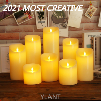 YLANT Flameless LED Candle Light Real Paraffin Wax Pillars with Realistic Swing Flames for BirthdayWedding Christmas Decor