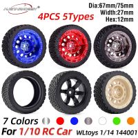 ยาง RC 4PCS 12Mm Hex 67มม.ล้อยางขอบล้อสำหรับ1/10 Rolly HPI WR8 HSP 94177 WLtoys 1/14 144001รถ RC Tamiya Rally Car