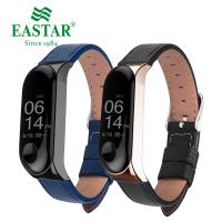 ☽▥ Eastar Leather Strap Rose Gold Black Case For Xiaomi Mi Band 3 Smart Band Accessories For Xiaomi Miband 3 Smart Wristband Strap