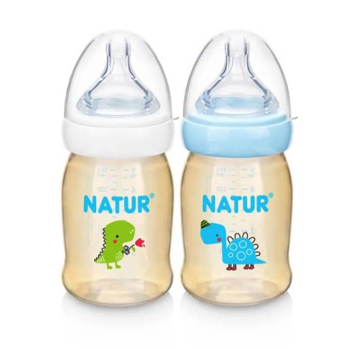 คูปองส่งฟรีnatur-เนเจอร์-ขวดนมคอกว้างสมาร์ทไบโอมิมิคpes-ขนาด-5oz-แพ็ค-2-พร้อมจุกนมคอกว้าง-สมาร์ทไบโอมิมิคไซส์-s