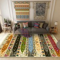 (ร้อน) โมร็อกโกสไตล์ Kilim พรมพื้นที่ห้องนั่งเล่นห้องนอนพรมเปอร์เซียตกแต่งบ้านตารางโซฟาลื่นชั้นประตูเสื่อที่ละเอียดอ่อน Tae