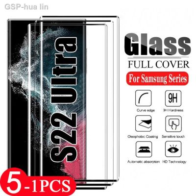 ♗Laser5/3/1 Pçs 9d Capa Película Protetora Para Samsung Glalxy S22 5G S21 S20อัลตร้า S10บวก S10e Lite S9 Vidro Temperado Protetor De Tela