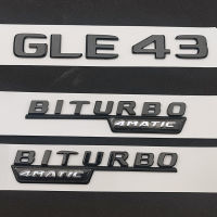 3D ABS สีดำรถ Trunk Badge สติกเกอร์ด้านหลัง Star โลโก้ GLE43 BITURBO 4MATIC สัญลักษณ์สำหรับ GLE43 AMG W167 W166รถอุปกรณ์เสริม