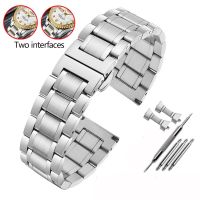 High Quality Stainless Steel Watchband For Casio Tissot Seiko Citizen Metal Flat/Curved End Strap Bracelet Watch Chain 20mm 22mm Straps