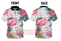 （in stock）Golf Gods - Flowers&amp;Flamingos Cool Tech Performance Polo Quick Dried Golf Activity High Quality 23