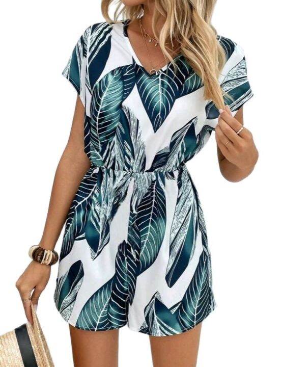 thumbnail image 2 of Women's Batwing Sleeve Backless Romper – Lace Crochet Jumpsuit For Beach, Vacations & Parties 2 of 12