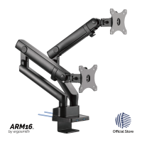 Ergosmith ARM16 - Dual Monitor Arm / Desk Computer Stand Mount USB 3.0 VESA 13”-32” 8kg เออร์โกสมิธ ขาตั้งคอมพิวเตอร์ 2 จอ