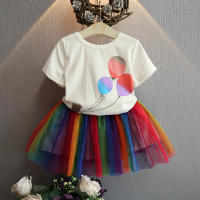 Summer Girls Sets T-shirt Shirt + Short Skirt Skirt 2pcs Baby Kids Clothes Suit Children Clothing Girl Princess Sets Clothing