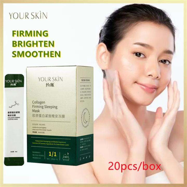 20Pcs/Box Your Skin Jelly Sleeping Mask Collagen Whitening Brightening Facial Mask Skincare