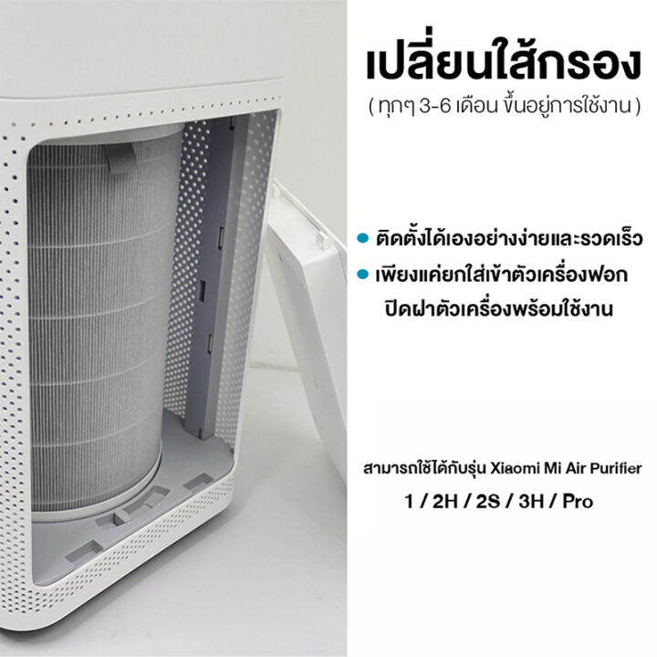 xiaomi-mi-air-purifier-filter-hepa-filter-formaldehyde-pm-2-5-ไส้กรองเครื่องฟอกรุ่นมาตรฐาน-สำหรับxiaomi-mi-air-purifier-1-2-2s-2h-3h-3c-pro