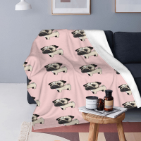 2023 newxzx blanket- Pugs And Kisses Quilt, Big Dark Eyes Of Pug Are Adorable Quilt Blanket Multiple styles （40x60inch/50×60inch/60×80inch） 15