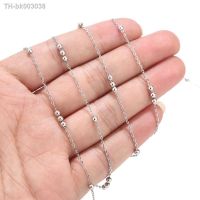 ┋☢ New 2.4mm width Stainless Steel Cable Chains Link Ball Chain Satellite Chains with Beads for Necklace Bracelet DIY Jewelry