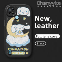 เคส Chenyyyka สำหรับ Realme C21 C21Y C25Y การ์ตูนน่ารัก Cinnamoroll ดีไซน์ใหม่กันกระแทกกรณีหลังเคสใส่โทรศัพท์หนังฝาปิดซิลิโคนนุ่มกล้องฝาปิดเลนส์เต็มเคสป้องกัน