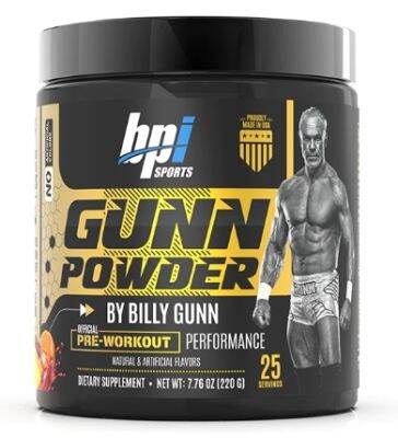 BPI SPORTS BILLY GUNNS GUNN POWDER - FRUIT PUNCH (25 servings) PRE WORKOUT Unrelenting Energy. Insane Mental Focus Head-turning Pumps Recovery Endurance preworkout