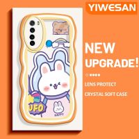 YIWESAN เคสปลอกสำหรับ Xiaomi Redmi Note 8T เคสการ์ตูนกระต่ายอวกาศสีสันสดใสขอบคลื่นครีมเคสมือถือนิ่มกันกระแทกแบบใสสร้างสรรค์เคสโปรงใสลายกล้องถ่ายรูปเรียบง่ายฝาครอบป้องกันซิลิโคน