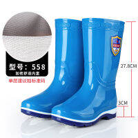 Ranger Store Youpik  รองเท้าบูทกันฝนรองเท้ากันน้ำ รองเท้าฝน, รองเท้าฝนรองเท้ากันน้ำ, รองเท้ายาง, รองเท้าน้ำแฟชั่นของผู้หญิงในหลอดบวกกำมะหยี่เพื่อให้อบอุ่นผู้ใหญ่ลื่นรองเท้าห้องครัว