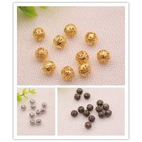 100pcs Round Metal Spacer Beads Jewelry Making Loose Charms Findings Bulk