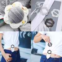 【YF】 1pcs Hot Flower Resin Belt Buckle T-shirt Clips Shirt Button Coat Waist Corner Knot Scarf Ring Garment Accessories