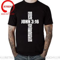 John 3:16 Christian Cross Religious Bible Verse Gifts Tshirt Man T Shirt Men Harajuku Streetwear T-Shirt Hombres Camisetas